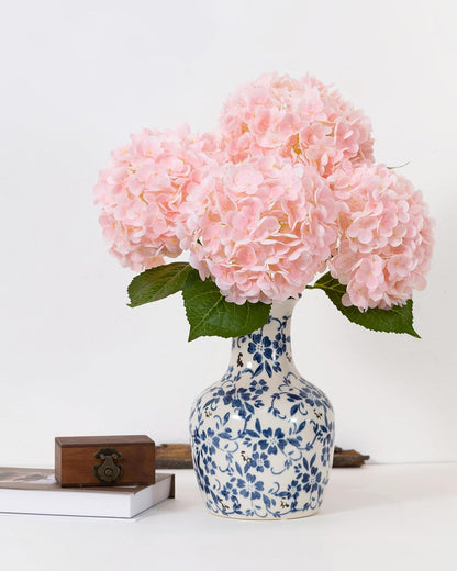 White Artificial Hydrangea Flowers, 4Pcs Real Touch Wedding Stems | Latex Real Touch Hydrangeas Lifelike Hydrangea Flower for Home Wedding Bouquets Centerpieces