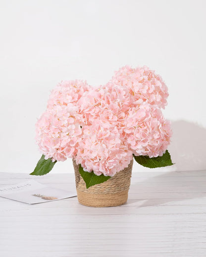 White Artificial Hydrangea Flowers, 4Pcs Real Touch Wedding Stems | Latex Real Touch Hydrangeas Lifelike Hydrangea Flower for Home Wedding Bouquets Centerpieces