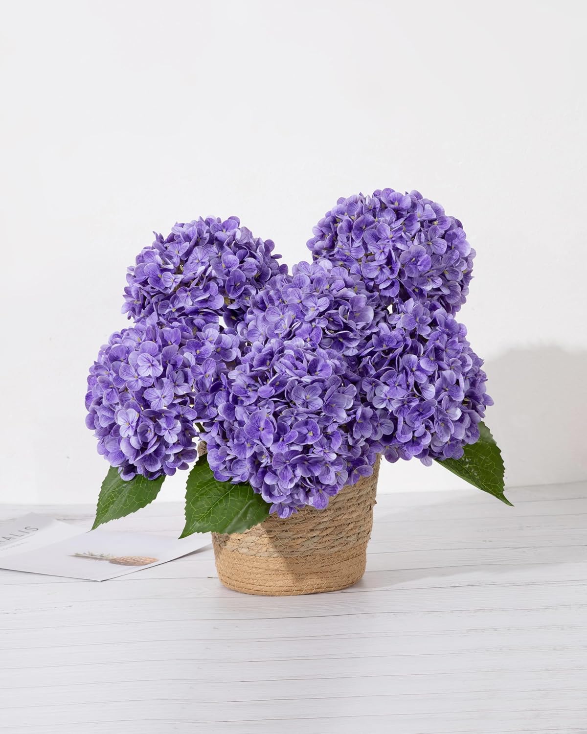White Artificial Hydrangea Flowers, 4Pcs Real Touch Wedding Stems | Latex Real Touch Hydrangeas Lifelike Hydrangea Flower for Home Wedding Bouquets Centerpieces