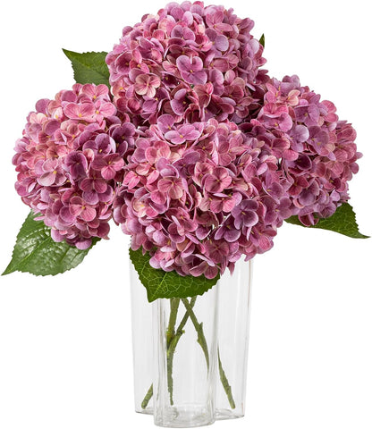 White Artificial Hydrangea Flowers, 4Pcs Real Touch Wedding Stems | Latex Real Touch Hydrangeas Lifelike Hydrangea Flower for Home Wedding Bouquets Centerpieces