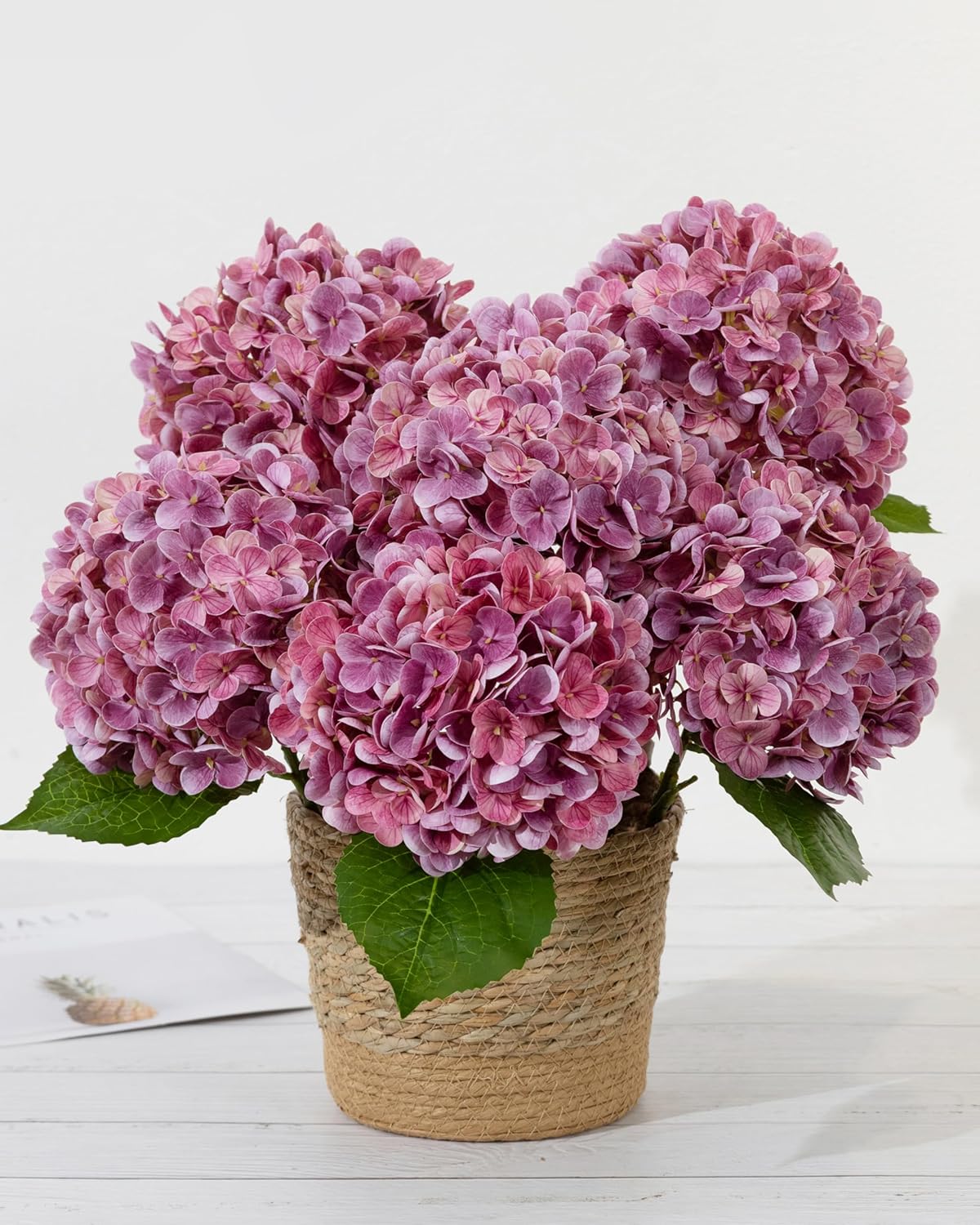 White Artificial Hydrangea Flowers, 4Pcs Real Touch Wedding Stems | Latex Real Touch Hydrangeas Lifelike Hydrangea Flower for Home Wedding Bouquets Centerpieces