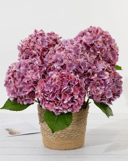 White Artificial Hydrangea Flowers, 4Pcs Real Touch Wedding Stems | Latex Real Touch Hydrangeas Lifelike Hydrangea Flower for Home Wedding Bouquets Centerpieces