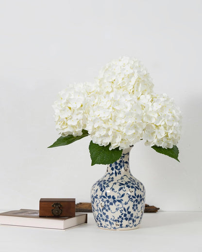 White Artificial Hydrangea Flowers, 4Pcs Real Touch Wedding Stems | Latex Real Touch Hydrangeas Lifelike Hydrangea Flower for Home Wedding Bouquets Centerpieces
