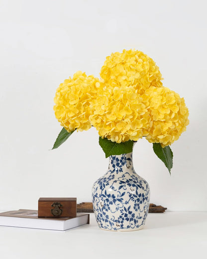 White Artificial Hydrangea Flowers, 4Pcs Real Touch Wedding Stems | Latex Real Touch Hydrangeas Lifelike Hydrangea Flower for Home Wedding Bouquets Centerpieces