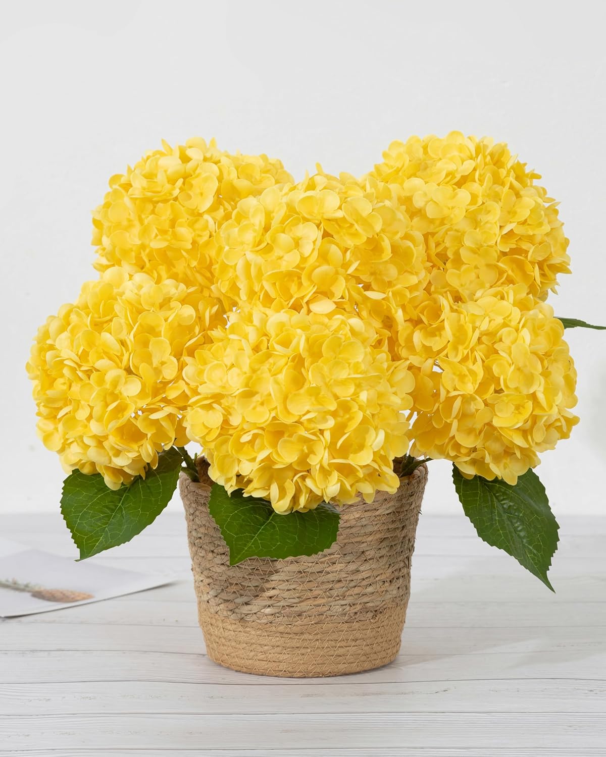 White Artificial Hydrangea Flowers, 4Pcs Real Touch Wedding Stems | Latex Real Touch Hydrangeas Lifelike Hydrangea Flower for Home Wedding Bouquets Centerpieces
