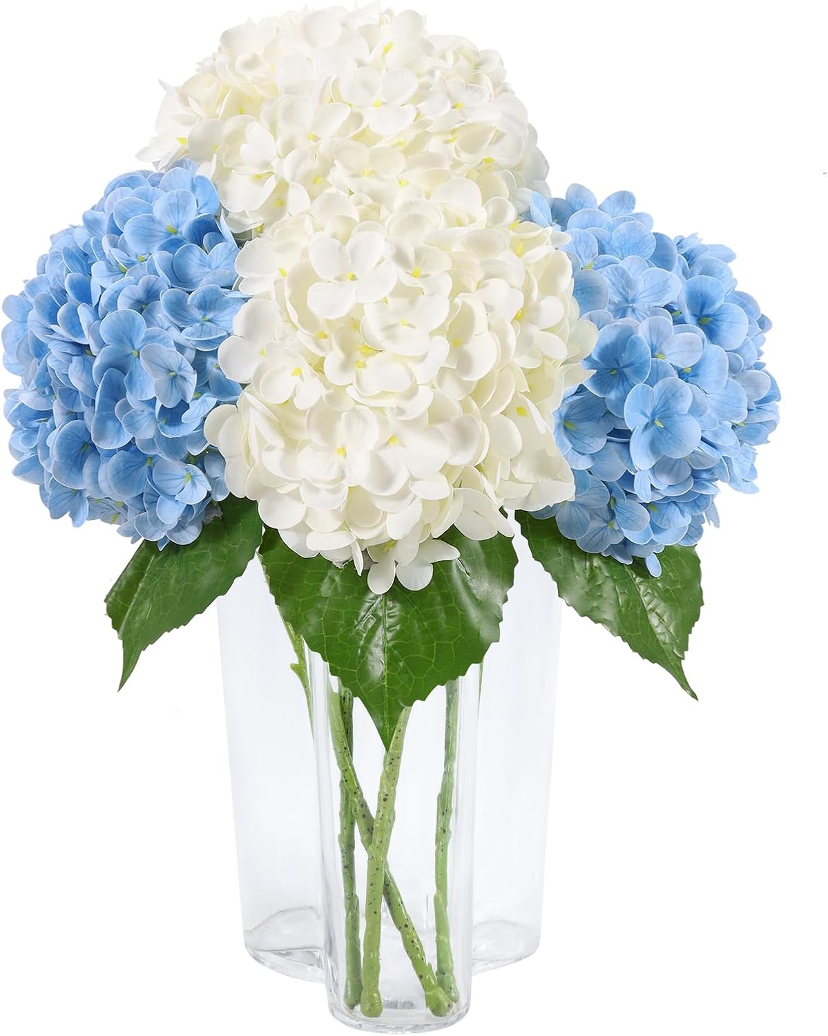 White Artificial Hydrangea Flowers, 4Pcs Real Touch Wedding Stems | Latex Real Touch Hydrangeas Lifelike Hydrangea Flower for Home Wedding Bouquets Centerpieces
