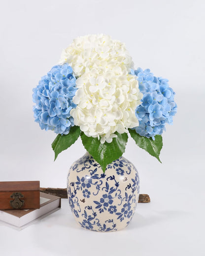 White Artificial Hydrangea Flowers, 4Pcs Real Touch Wedding Stems | Latex Real Touch Hydrangeas Lifelike Hydrangea Flower for Home Wedding Bouquets Centerpieces