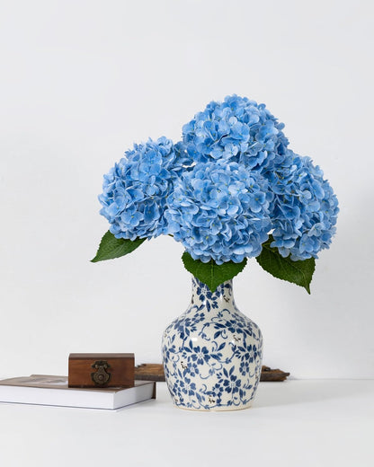 White Artificial Hydrangea Flowers, 4Pcs Real Touch Wedding Stems | Latex Real Touch Hydrangeas Lifelike Hydrangea Flower for Home Wedding Bouquets Centerpieces