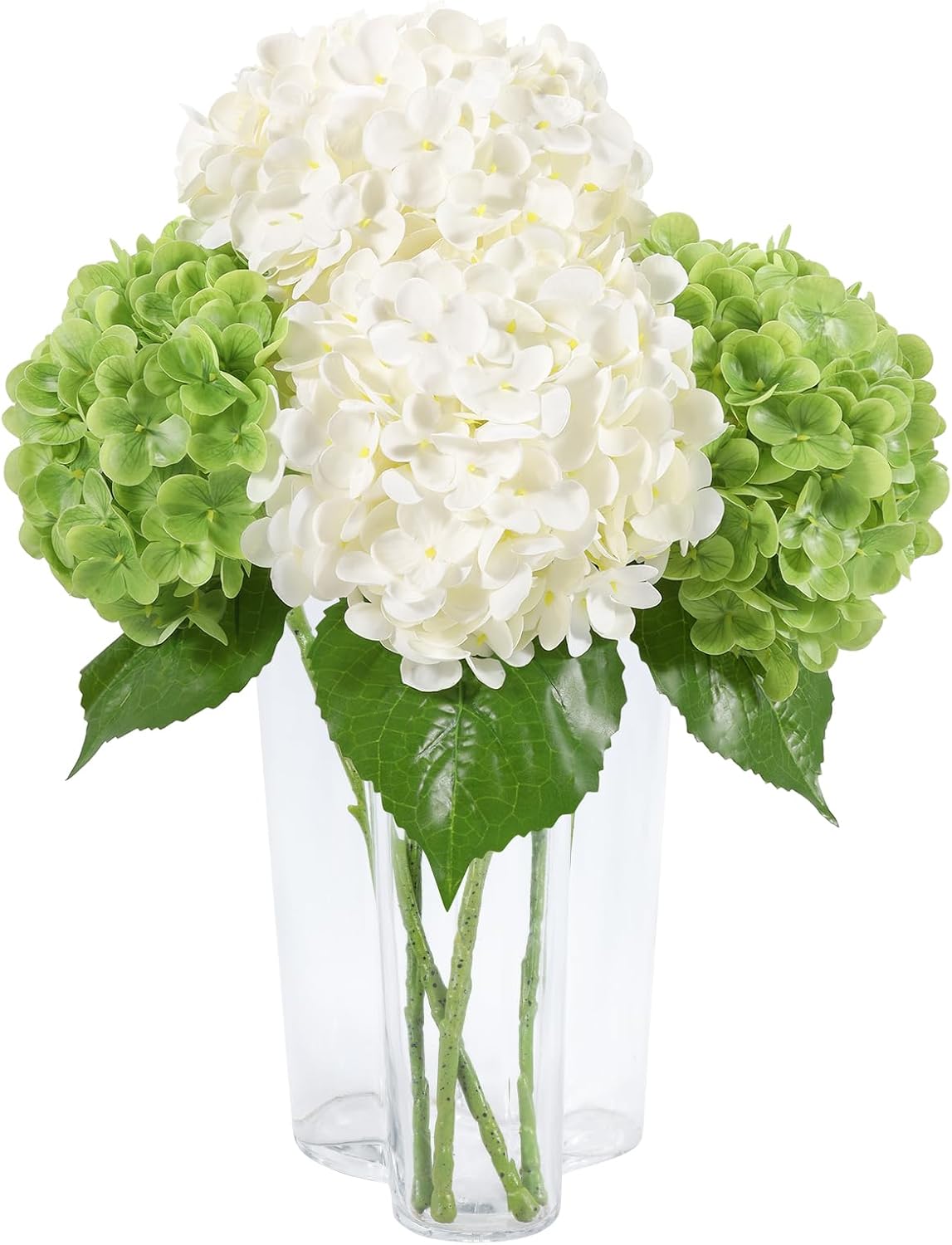 White Artificial Hydrangea Flowers, 4Pcs Real Touch Wedding Stems | Latex Real Touch Hydrangeas Lifelike Hydrangea Flower for Home Wedding Bouquets Centerpieces