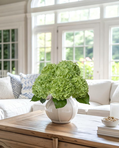 White Artificial Hydrangea Flowers, 4Pcs Real Touch Wedding Stems | Latex Real Touch Hydrangeas Lifelike Hydrangea Flower for Home Wedding Bouquets Centerpieces