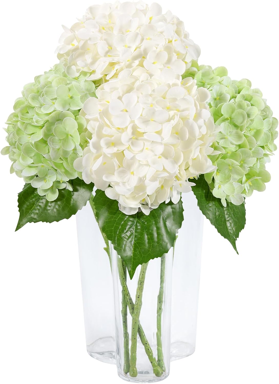 White Artificial Hydrangea Flowers, 4Pcs Real Touch Wedding Stems | Latex Real Touch Hydrangeas Lifelike Hydrangea Flower for Home Wedding Bouquets Centerpieces
