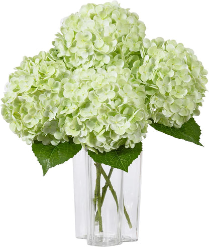 White Artificial Hydrangea Flowers, 4Pcs Real Touch Wedding Stems | Latex Real Touch Hydrangeas Lifelike Hydrangea Flower for Home Wedding Bouquets Centerpieces