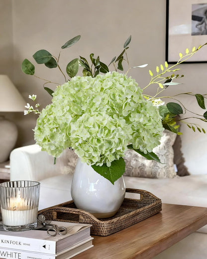 White Artificial Hydrangea Flowers, 4Pcs Real Touch Wedding Stems | Latex Real Touch Hydrangeas Lifelike Hydrangea Flower for Home Wedding Bouquets Centerpieces
