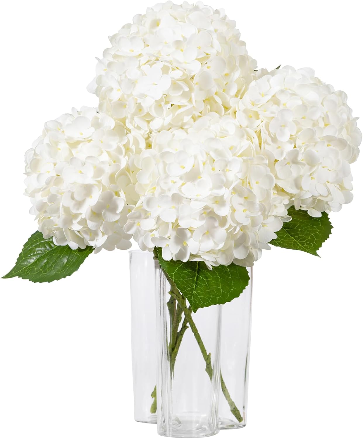 White Artificial Hydrangea Flowers, 4Pcs Real Touch Wedding Stems | Latex Real Touch Hydrangeas Lifelike Hydrangea Flower for Home Wedding Bouquets Centerpieces