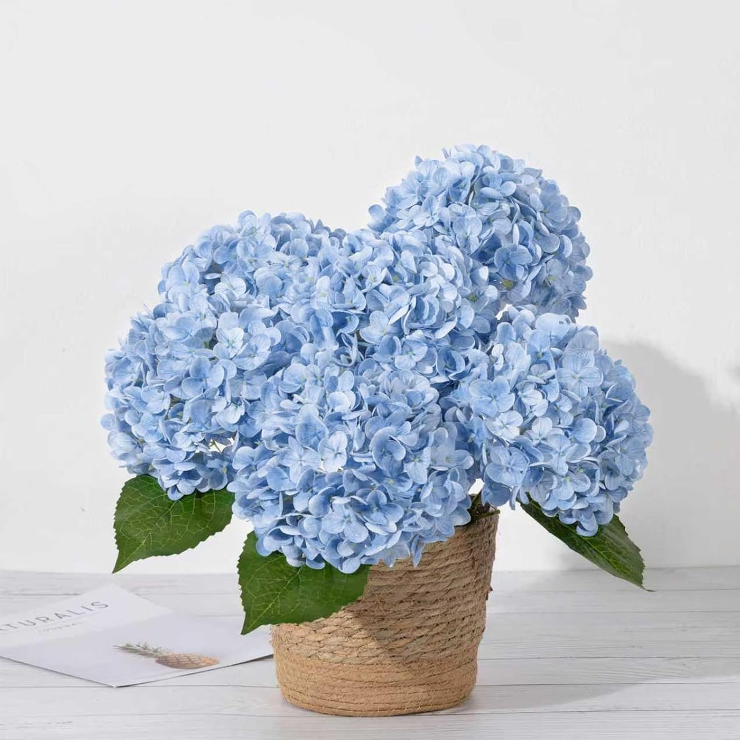 White Artificial Hydrangea Flowers, 4Pcs Real Touch Wedding Stems | Latex Real Touch Hydrangeas Lifelike Hydrangea Flower for Home Wedding Bouquets Centerpieces