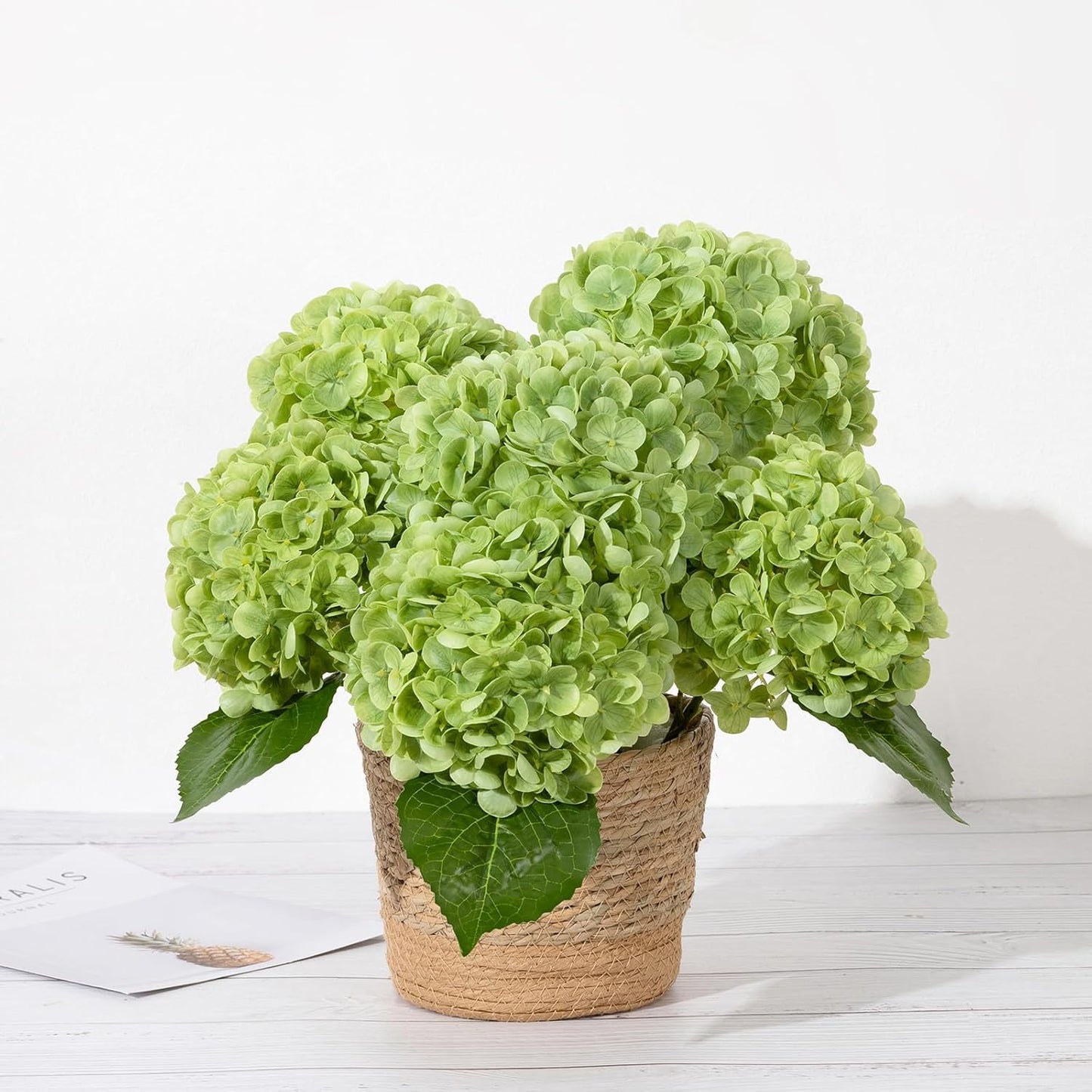 White Artificial Hydrangea Flowers, 4Pcs Real Touch Wedding Stems | Latex Real Touch Hydrangeas Lifelike Hydrangea Flower for Home Wedding Bouquets Centerpieces