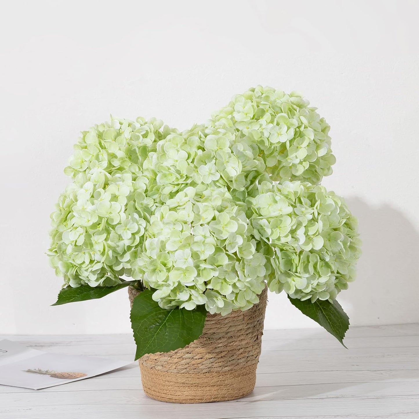 White Artificial Hydrangea Flowers, 4Pcs Real Touch Wedding Stems | Latex Real Touch Hydrangeas Lifelike Hydrangea Flower for Home Wedding Bouquets Centerpieces