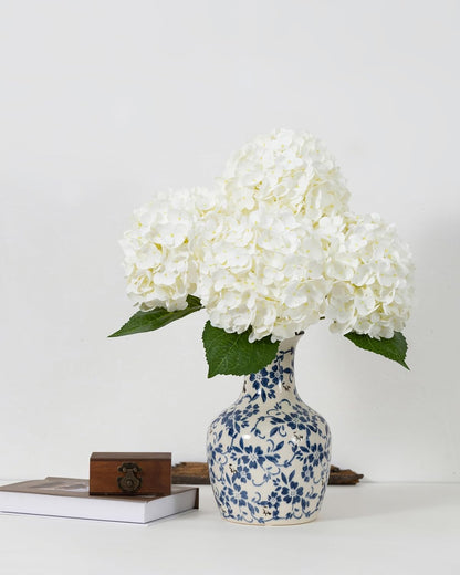White Artificial Hydrangea Flowers, 4Pcs Real Touch Wedding Stems | Latex Real Touch Hydrangeas Lifelike Hydrangea Flower for Home Wedding Bouquets Centerpieces