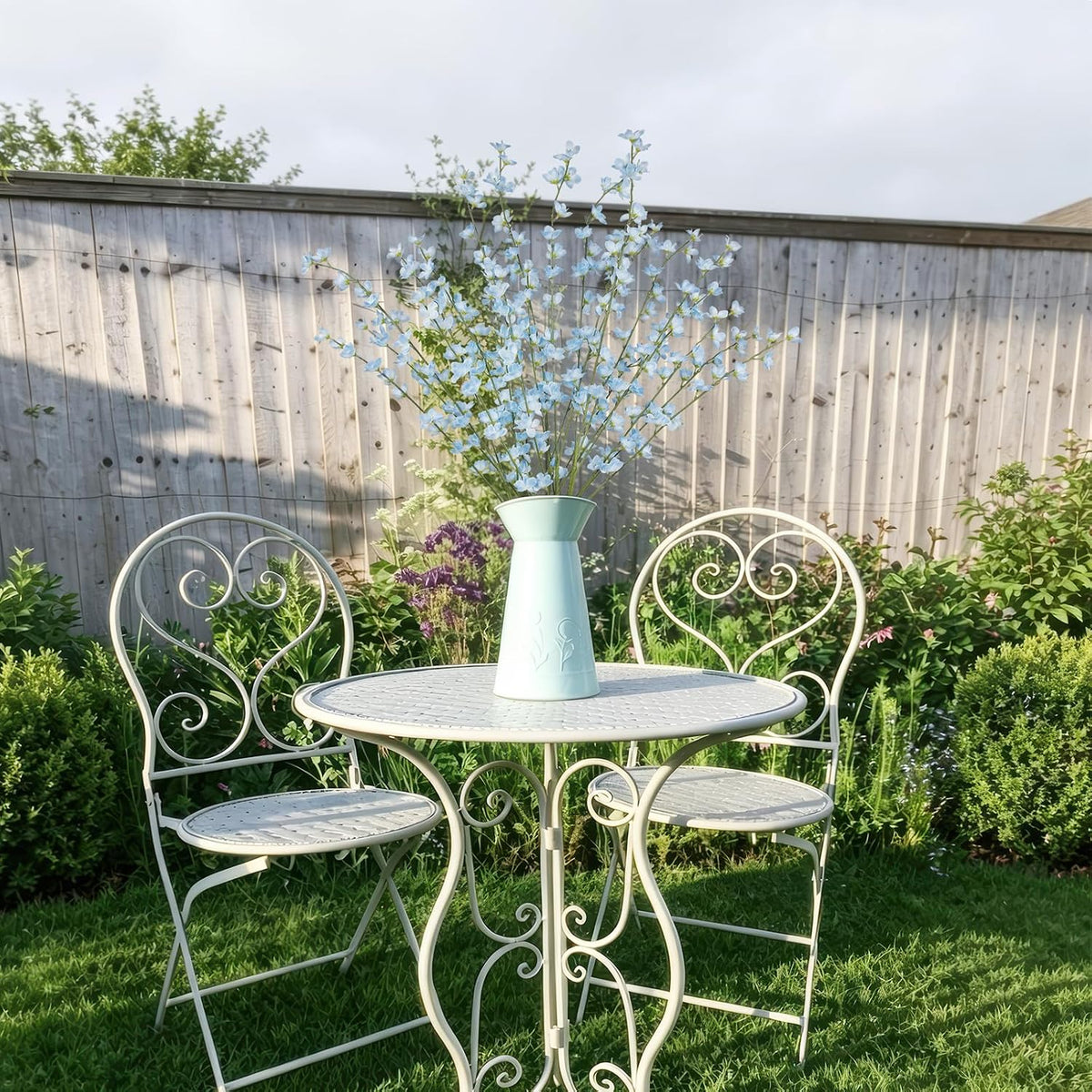 6 Pcs Artificial Forsythia Branches Fake Wildflowers Baby Blue 41" Silk Flowers with Long Stems Faux Spring Flowers for Tall Vase Indoor Home Decor Table Centerpieces Party Wedding Outdoor