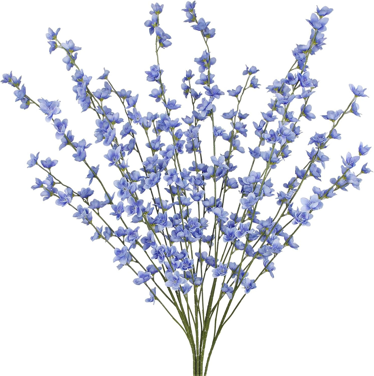 6 Pcs Artificial Forsythia Branches Fake Wildflowers Baby Blue 41" Silk Flowers with Long Stems Faux Spring Flowers for Tall Vase Indoor Home Decor Table Centerpieces Party Wedding Outdoor