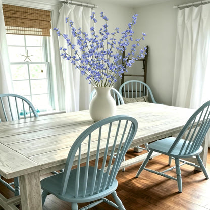 6 Pcs Artificial Forsythia Branches Fake Wildflowers Baby Blue 41" Silk Flowers with Long Stems Faux Spring Flowers for Tall Vase Indoor Home Decor Table Centerpieces Party Wedding Outdoor