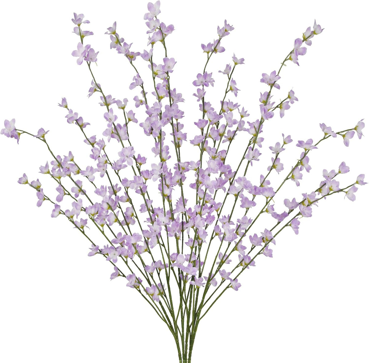 6 Pcs Artificial Forsythia Branches Fake Wildflowers Baby Blue 41" Silk Flowers with Long Stems Faux Spring Flowers for Tall Vase Indoor Home Decor Table Centerpieces Party Wedding Outdoor