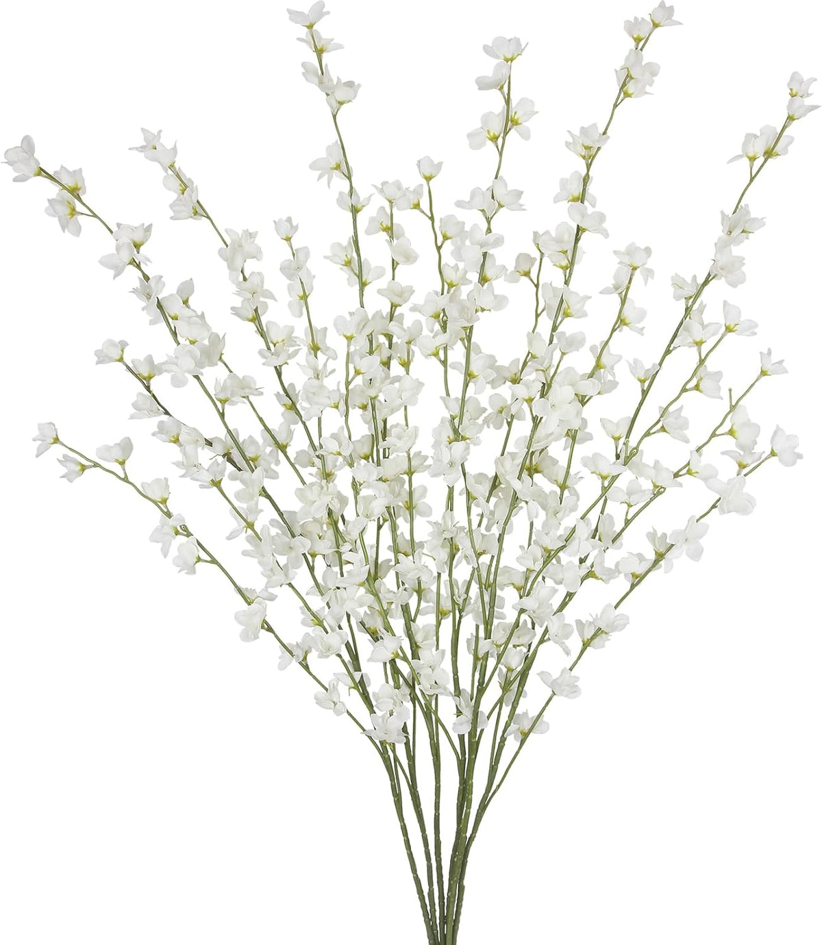 6 Pcs Artificial Forsythia Branches Fake Wildflowers Baby Blue 41" Silk Flowers with Long Stems Faux Spring Flowers for Tall Vase Indoor Home Decor Table Centerpieces Party Wedding Outdoor