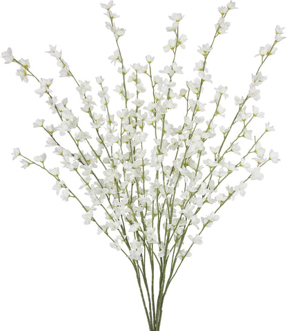 6 Pcs Artificial Forsythia Branches Fake Wildflowers Baby Blue 41" Silk Flowers with Long Stems Faux Spring Flowers for Tall Vase Indoor Home Decor Table Centerpieces Party Wedding Outdoor