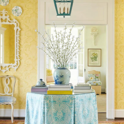 6 Pcs Artificial Forsythia Branches Fake Wildflowers Baby Blue 41" Silk Flowers with Long Stems Faux Spring Flowers for Tall Vase Indoor Home Decor Table Centerpieces Party Wedding Outdoor