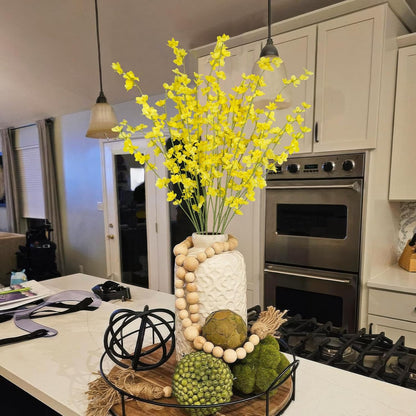 6 Pcs Artificial Forsythia Branches Fake Wildflowers Baby Blue 41" Silk Flowers with Long Stems Faux Spring Flowers for Tall Vase Indoor Home Decor Table Centerpieces Party Wedding Outdoor