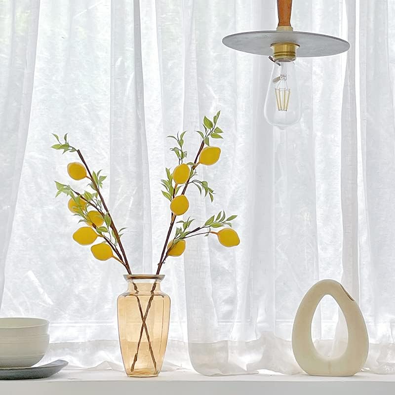 6Pcs Lemon Decor Fake 19" Beautiful Lemons Branch Decoration,Yellow