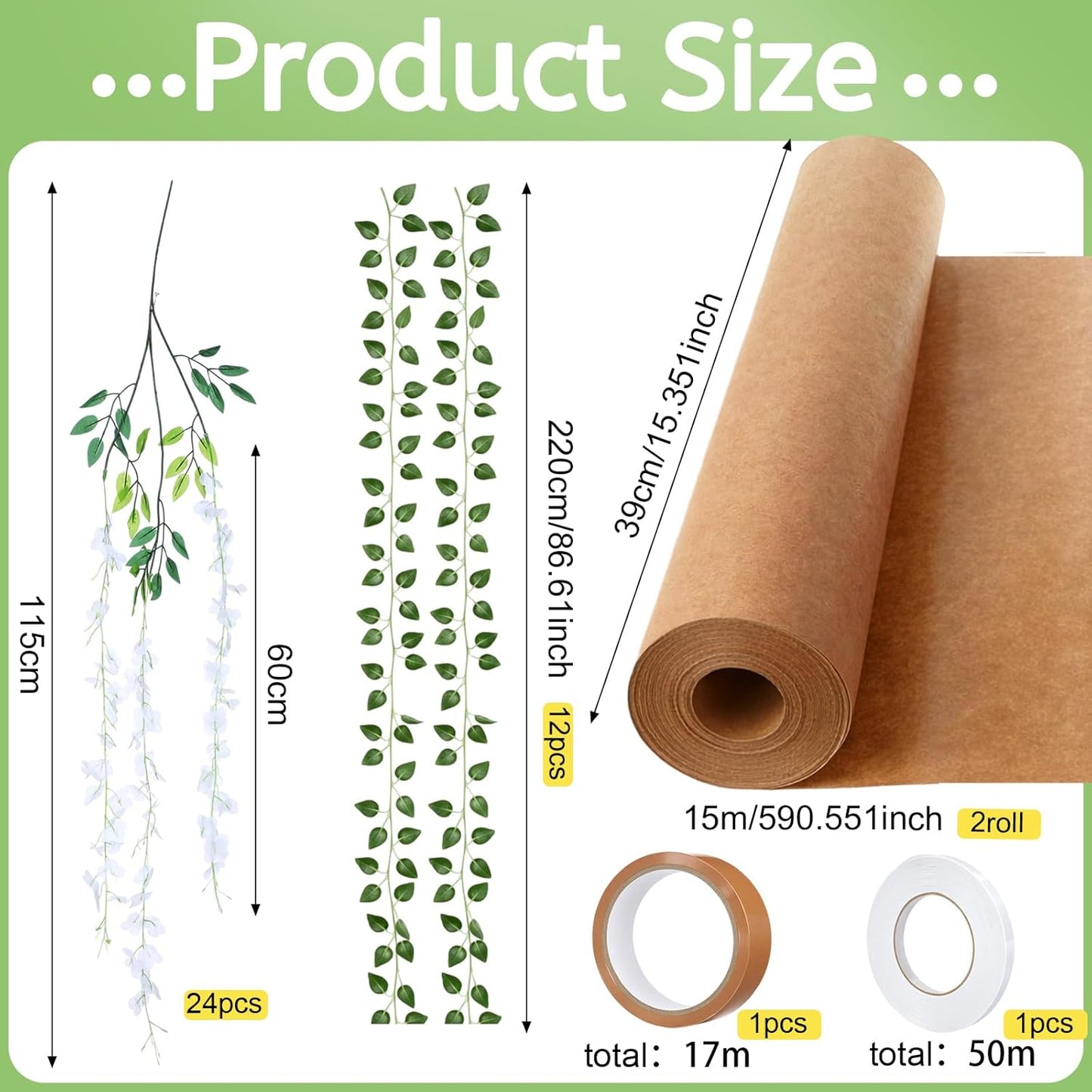 3D Wisteria Tree Classroom Tree Wall Decor for Room Ceiling Artificial Wisteria Hanging Garland Vine Cardboard Paper for Fairy Forest Back to School Bulletin Board Decoration DIY(White)