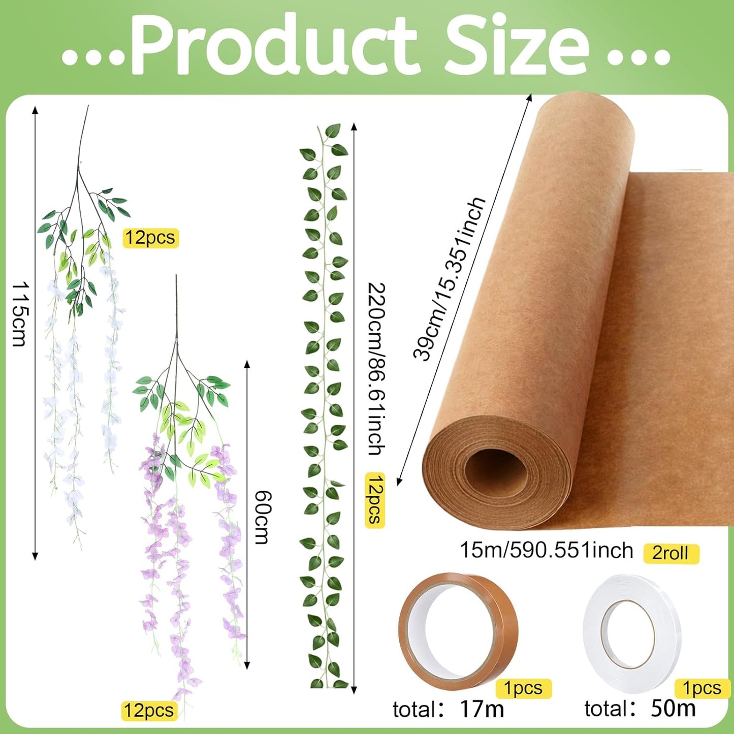 3D Wisteria Tree Classroom Tree Wall Decor for Room Ceiling Artificial Wisteria Hanging Garland Vine Cardboard Paper for Fairy Forest Back to School Bulletin Board Decoration DIY(White)