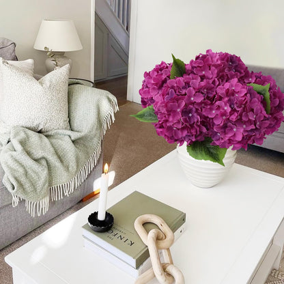 JINWOE Green Hydrangea Artificial Flowers, 5Pcs 20Inch Large Lifelike Faux Silk Flowers, Full Artificial Hydrangeas for Bouquet Table Centerpieces Indoor Spring Outdoor Home