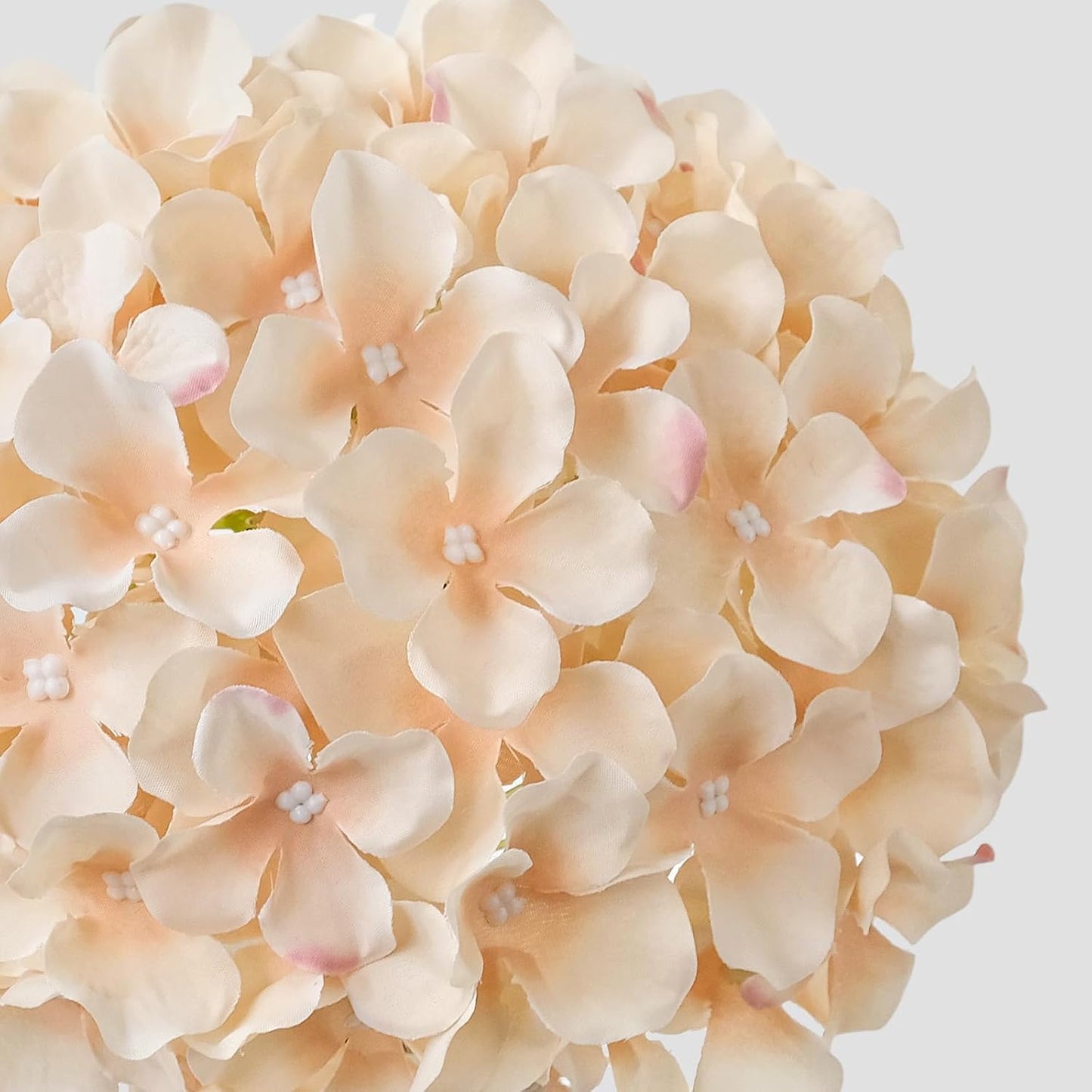 JINWOE Green Hydrangea Artificial Flowers, 5Pcs 20Inch Large Lifelike Faux Silk Flowers, Full Artificial Hydrangeas for Bouquet Table Centerpieces Indoor Spring Outdoor Home