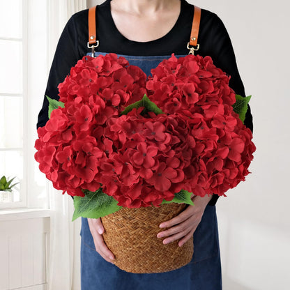 JINWOE Green Hydrangea Artificial Flowers, 5Pcs 20Inch Large Lifelike Faux Silk Flowers, Full Artificial Hydrangeas for Bouquet Table Centerpieces Indoor Spring Outdoor Home