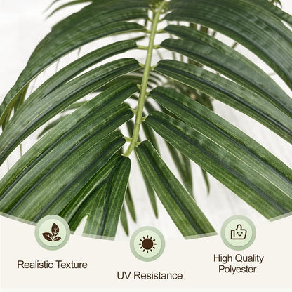 Artificial Palm Tree 6ft Tall Fake Palm Tree Indoor Decor with 18 Leaves and Real Bark Design Faux Tropical Areca Palm Silk Floor Plant in Pot for Home Office Living Room Bedroom Decor 1pcs