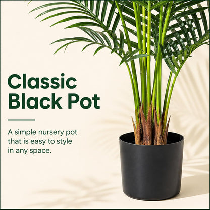 Artificial Palm Tree 6ft Tall Fake Palm Tree Indoor Decor with 18 Leaves and Real Bark Design Faux Tropical Areca Palm Silk Floor Plant in Pot for Home Office Living Room Bedroom Decor 1pcs