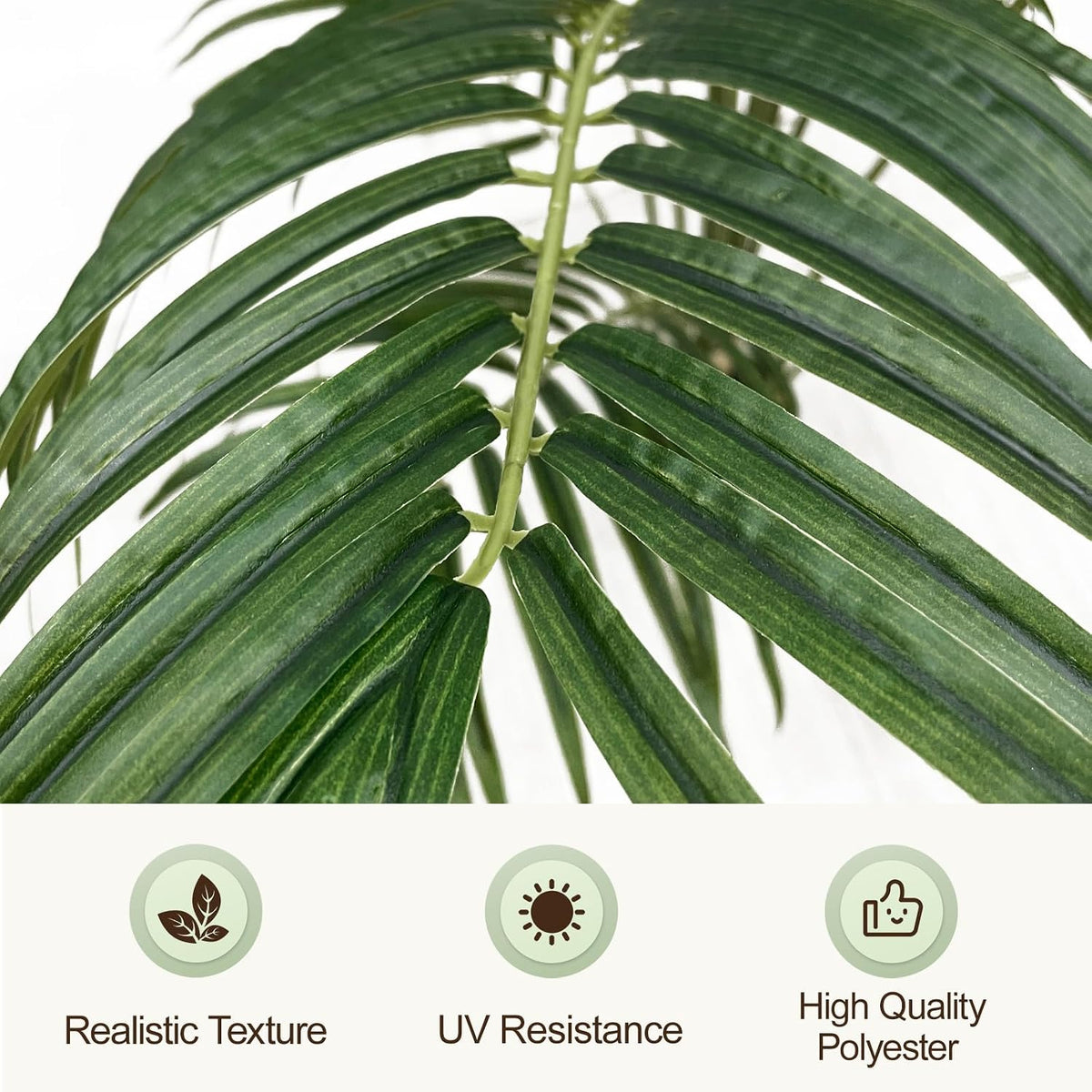 Artificial Palm Tree 6ft Tall Fake Palm Tree Indoor Decor with 18 Leaves and Real Bark Design Faux Tropical Areca Palm Silk Floor Plant in Pot for Home Office Living Room Bedroom Decor 1pcs