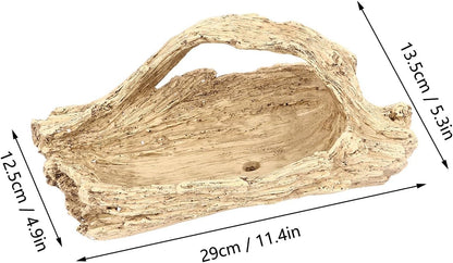 Driftwood Succulent Planter Artificial Faux Wood Stump, Resin Log Flower Arrangement for Windowsill Desktop Coffee Table Centerpiece with Drainage Hole