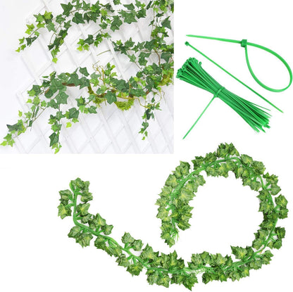 168 FT Artificial Ivy 24 Pack Ivy Vine Garland Ivy Leaves Greenery Garlands Clip Hanging Fake Leaf Plants Faux Green Flowers Decor Home Kitchen Garden Office Wedding Wall