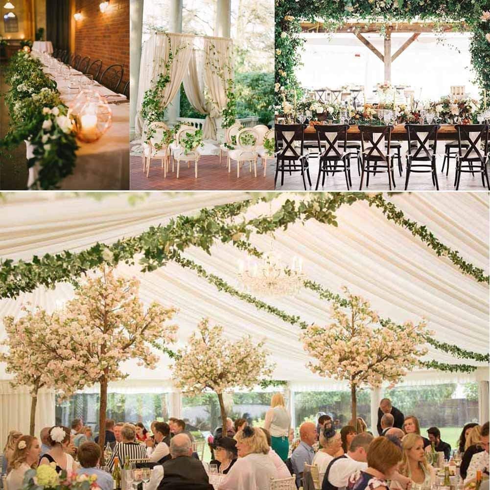 168 FT Artificial Ivy 24 Pack Ivy Vine Garland Ivy Leaves Greenery Garlands Clip Hanging Fake Leaf Plants Faux Green Flowers Decor Home Kitchen Garden Office Wedding Wall
