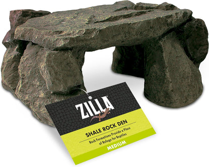 Shale Rock Den, Naturalistic Rock Décor, Perfect for Basking, Climbing, Hiding, Ideal for Aquatic or Terrestrial Reptile Habitats, Medium
