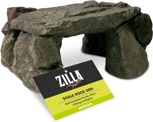 Shale Rock Den, Naturalistic Rock Décor, Perfect for Basking, Climbing, Hiding, Ideal for Aquatic or Terrestrial Reptile Habitats, Medium