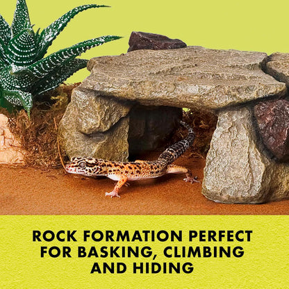 Shale Rock Den, Naturalistic Rock Décor, Perfect for Basking, Climbing, Hiding, Ideal for Aquatic or Terrestrial Reptile Habitats, Medium