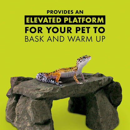 Shale Rock Den, Naturalistic Rock Décor, Perfect for Basking, Climbing, Hiding, Ideal for Aquatic or Terrestrial Reptile Habitats, Medium