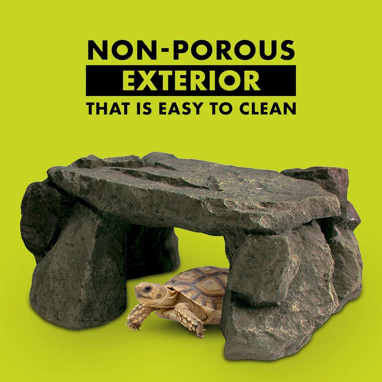 Shale Rock Den, Naturalistic Rock Décor, Perfect for Basking, Climbing, Hiding, Ideal for Aquatic or Terrestrial Reptile Habitats, Medium