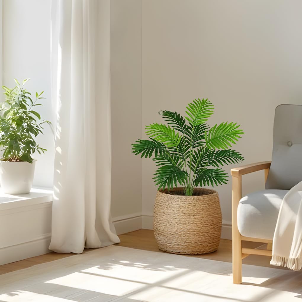 2PCS Artificial Calla Lily Leaves Plants 26.8" Fake Tropical Alocasia Bush Tree Large Faux Greenery Stem Shrubs for Indoor Outdoor Home Garden Arrangement Jungle Safari Wedding Party Decor