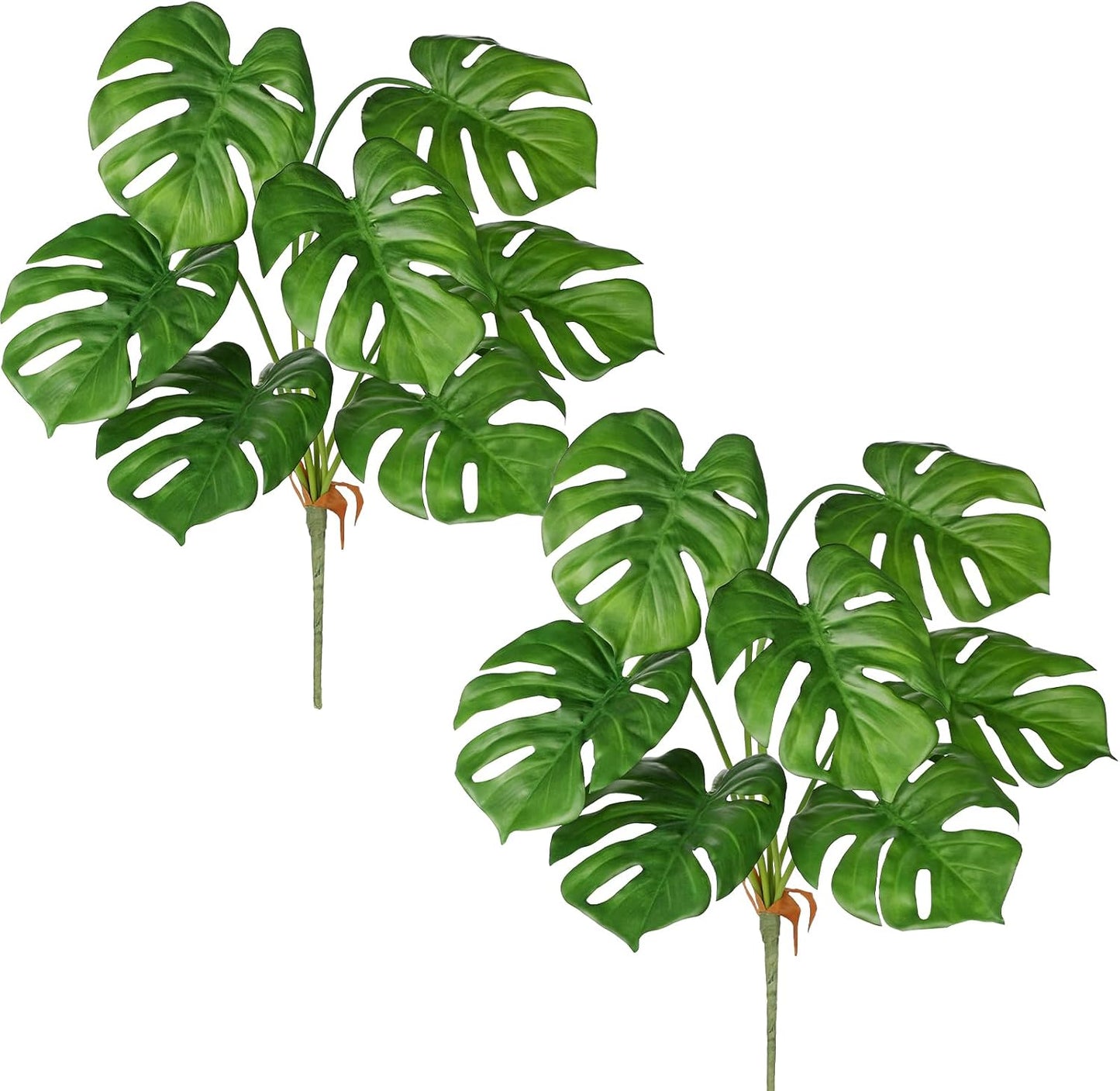2PCS Artificial Calla Lily Leaves Plants 26.8" Fake Tropical Alocasia Bush Tree Large Faux Greenery Stem Shrubs for Indoor Outdoor Home Garden Arrangement Jungle Safari Wedding Party Decor
