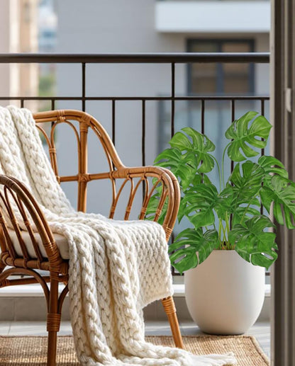 2PCS Artificial Calla Lily Leaves Plants 26.8" Fake Tropical Alocasia Bush Tree Large Faux Greenery Stem Shrubs for Indoor Outdoor Home Garden Arrangement Jungle Safari Wedding Party Decor